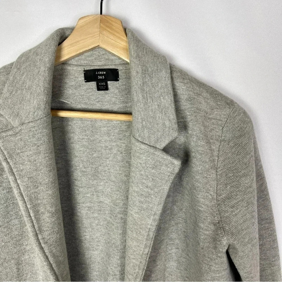 J. Crew 365 Sophie Light Gray Open Front Sweater Blazer XXS - Picture 4 of 4